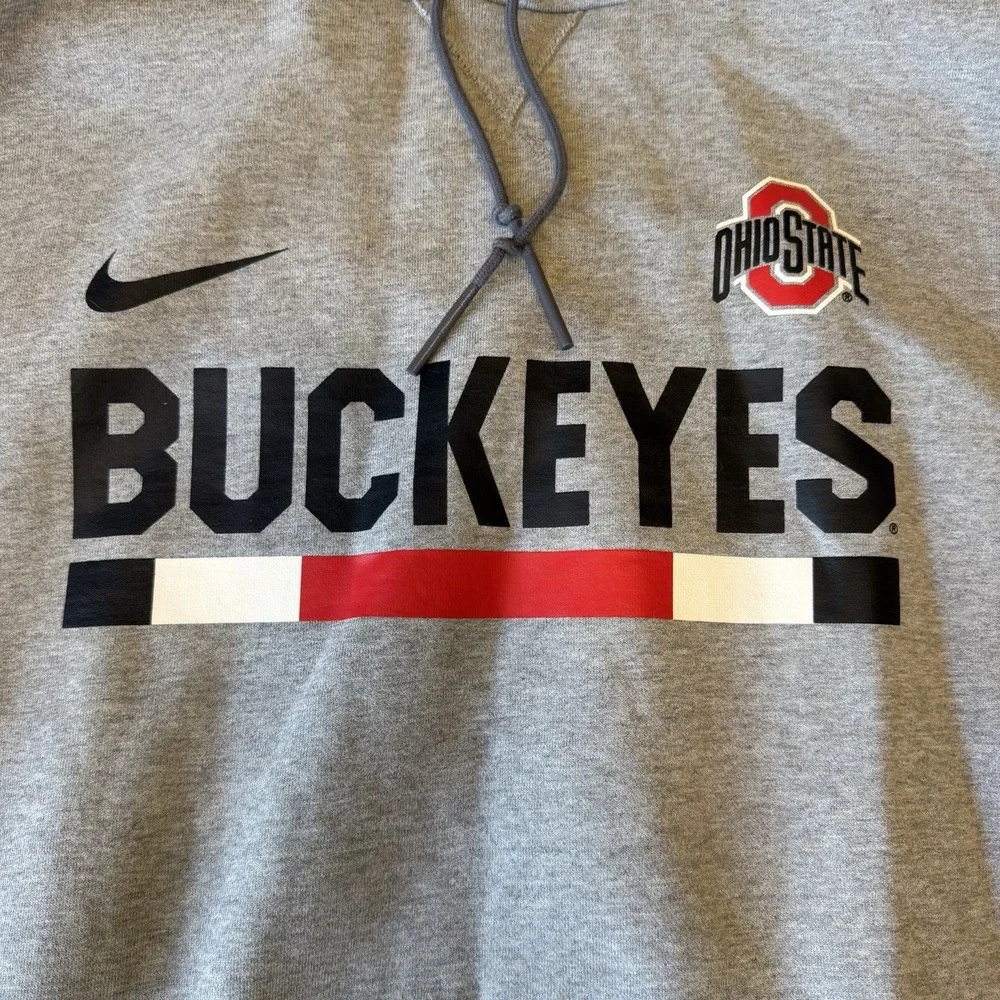 Nike Ohio State Buckeyes Men's Gray Heavyweight Hoodie XXL College Football NWOT